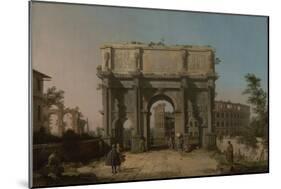 View of the Arch of Constantine with the Colosseum, 1742-5-Canaletto-Mounted Giclee Print