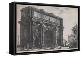 View of the Arch of Septimus Severus, 1772-Giovanni Battista Piranesi-Framed Stretched Canvas