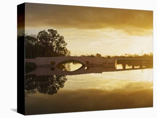 View of the Areco River and the Old Bridge at sunset, San Antonio de Areco, Buenos Aires Province, -Karol Kozlowski-Stretched Canvas