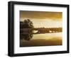 View of the Areco River and the Old Bridge at sunset, San Antonio de Areco, Buenos Aires Province, -Karol Kozlowski-Framed Photographic Print