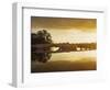 View of the Areco River and the Old Bridge at sunset, San Antonio de Areco, Buenos Aires Province, -Karol Kozlowski-Framed Photographic Print