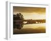 View of the Areco River and the Old Bridge at sunset, San Antonio de Areco, Buenos Aires Province, -Karol Kozlowski-Framed Photographic Print