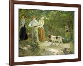 View of the Artist's Garden with His Daughters, 1903-Fritz von Uhde-Framed Giclee Print