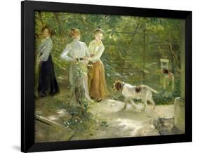 View of the Artist's Garden with His Daughters, 1903-Fritz von Uhde-Framed Giclee Print