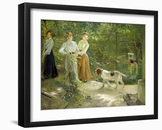 View of the Artist's Garden with His Daughters, 1903-Fritz von Uhde-Framed Giclee Print