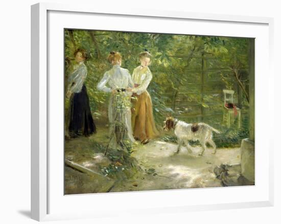 View of the Artist's Garden with His Daughters, 1903-Fritz von Uhde-Framed Giclee Print
