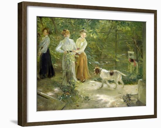 View of the Artist's Garden with His Daughters, 1903-Fritz von Uhde-Framed Giclee Print