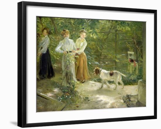 View of the Artist's Garden with His Daughters, 1903-Fritz von Uhde-Framed Giclee Print