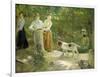 View of the Artist's Garden with His Daughters, 1903-Fritz von Uhde-Framed Giclee Print