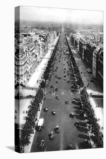 View of the Avenue Des Champs Elysees, Paris, 1931-Ernest Flammarion-Stretched Canvas
