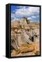 View of the Badlands and Hoodoos in Dinosaur Provincial Park, Alberta, Canada-elenathewise-Framed Stretched Canvas