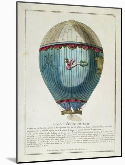 View of the Balloon used by Francois Pilatre de Rozier-null-Mounted Giclee Print