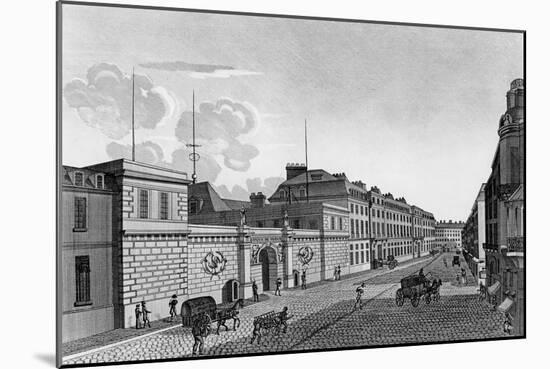 View of the Bank of France from the Rue Croix-Des-Petits-Champs, 1800-Henri Courvoisier-Voisin-Mounted Giclee Print