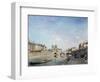 View of the Banks of the Seine and Notre Dame Cathedral in Paris by Johan Barthold Jongkind-null-Framed Giclee Print