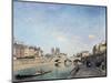 View of the Banks of the Seine and Notre Dame Cathedral in Paris by Johan Barthold Jongkind-null-Mounted Giclee Print