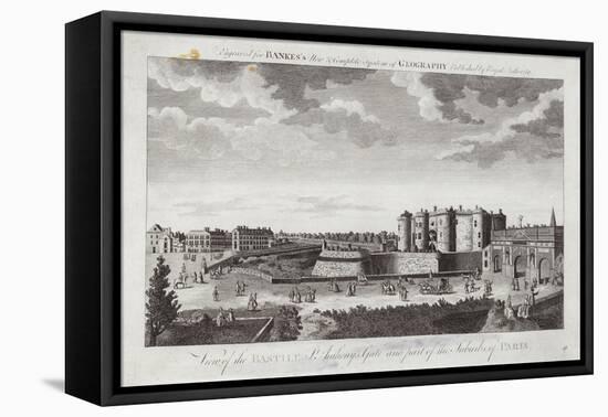 View of the Bastille St Anthony's Gate and Part of the Suburbs of Paris-Jacques Rigaud-Framed Stretched Canvas