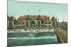 View of the Bathing Pavilion and Electric Pier - Santa Cruz, CA-Lantern Press-Mounted Art Print