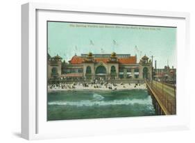 View of the Bathing Pavilion and Electric Pier - Santa Cruz, CA-Lantern Press-Framed Art Print