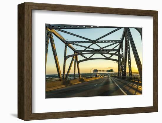 View of the Baton Rouge Bridge on Interstate Ten over the Mississippi River in Louisiana.-Jorg Hackemann-Framed Photographic Print