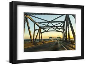 View of the Baton Rouge Bridge on Interstate Ten over the Mississippi River in Louisiana.-Jorg Hackemann-Framed Photographic Print