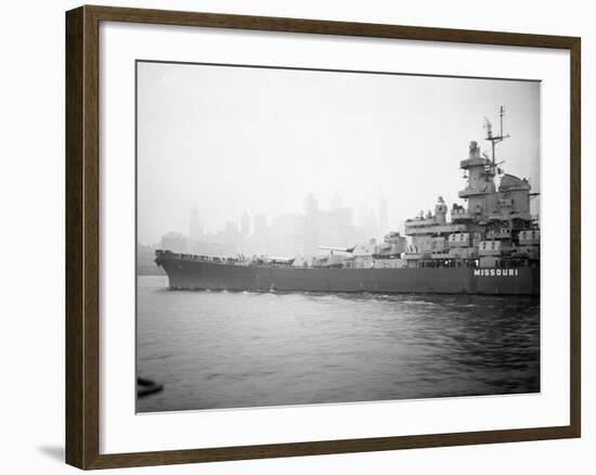 View of the Battleship USS Missouri-null-Framed Photographic Print