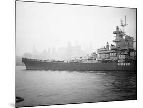 View of the Battleship USS Missouri-null-Mounted Photographic Print