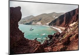 View of the Bay and the Beautiful Red Beach-Olga Gavrilova-Mounted Photographic Print