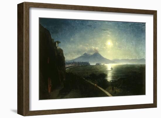 View of the Bay of Naples with the Castel del'Ovo as seen from Posillipo, 1892-Ivan Konstantinovich Aivazovsky-Framed Giclee Print