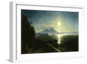 View of the Bay of Naples with the Castel del'Ovo as seen from Posillipo, 1892-Ivan Konstantinovich Aivazovsky-Framed Giclee Print