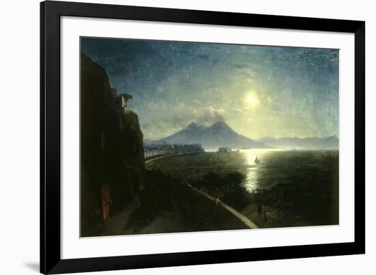 View of the Bay of Naples with the Castel del'Ovo as seen from Posillipo, 1892-Ivan Konstantinovich Aivazovsky-Framed Giclee Print