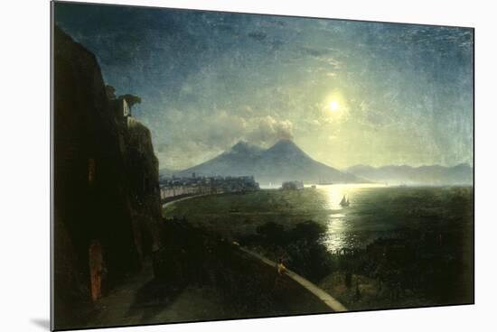 View of the Bay of Naples with the Castel del'Ovo as seen from Posillipo, 1892-Ivan Konstantinovich Aivazovsky-Mounted Giclee Print