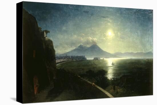 View of the Bay of Naples with the Castel del'Ovo as seen from Posillipo, 1892-Ivan Konstantinovich Aivazovsky-Stretched Canvas