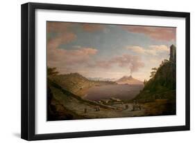 View of the Bay of Naples with Vesuvius in the Distance, C.1776 (Oil on Canvas)-William Marlow-Framed Giclee Print