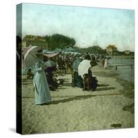 View of the Beach, Le Pouliguen (Loire-Atlantique, France), around 1900-Leon, Levy et Fils-Stretched Canvas