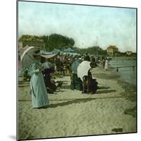 View of the Beach, Le Pouliguen (Loire-Atlantique, France), around 1900-Leon, Levy et Fils-Mounted Photographic Print