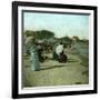 View of the Beach, Le Pouliguen (Loire-Atlantique, France), around 1900-Leon, Levy et Fils-Framed Photographic Print