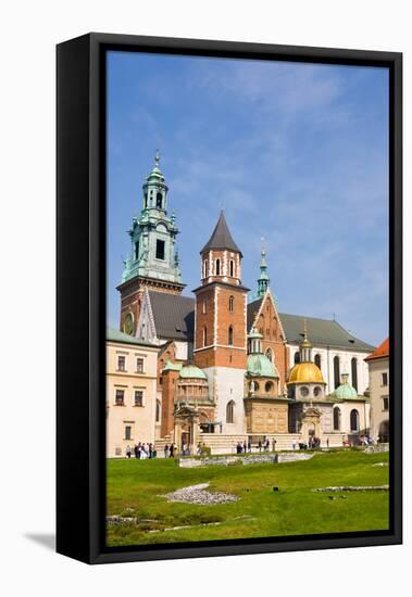 View of the Beautiful Saint Stanislas Cathedral at Wawel Castle, Krakow, Poland, Viewed from Behind-dziewul-Framed Stretched Canvas