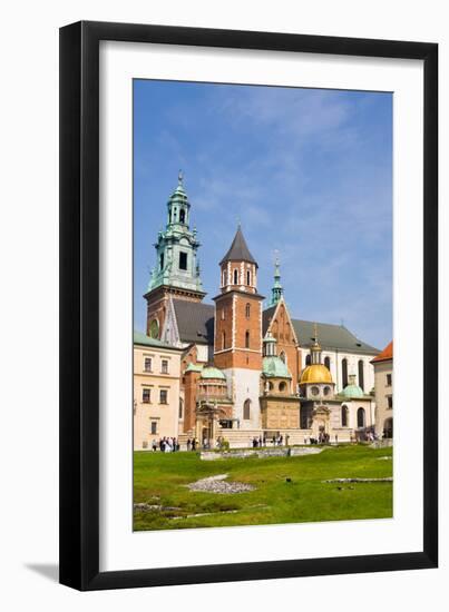 View of the Beautiful Saint Stanislas Cathedral at Wawel Castle, Krakow, Poland, Viewed from Behind-dziewul-Framed Photographic Print