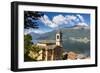 View of the bell tower and village of Dorio, Lake Como, Italian Lakes, Lombardy, Italy-Roberto Moiola-Framed Photographic Print