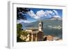 View of the bell tower and village of Dorio, Lake Como, Italian Lakes, Lombardy, Italy-Roberto Moiola-Framed Photographic Print