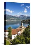 View of the bell tower and village of Dorio, Lake Como, Province of Lecco, Lombardy, Italy, Europe-Roberto Moiola-Stretched Canvas