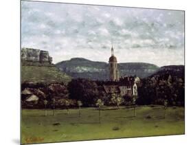 View of the Bell Tower of Ornans, C. 1858-Gustave Courbet-Mounted Giclee Print