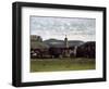 View of the Bell Tower of Ornans, C. 1858-Gustave Courbet-Framed Giclee Print