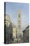 View of the Bell Tower of the Cathedral in Florence-Lorenzo Delleani-Stretched Canvas