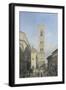 View of the Bell Tower of the Cathedral in Florence-Lorenzo Delleani-Framed Giclee Print