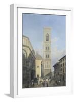 View of the Bell Tower of the Cathedral in Florence-Lorenzo Delleani-Framed Giclee Print