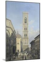 View of the Bell Tower of the Cathedral in Florence-Lorenzo Delleani-Mounted Giclee Print