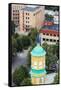 View of the Bell-Tower of the Orthodox Church from the Latvian Academy of Science Building-Massimo Borchi-Framed Stretched Canvas