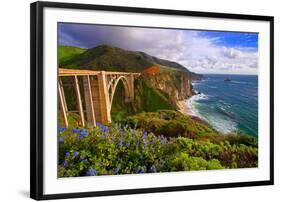 View Of The BIXby Creek Bridge, Big Sur, Ca-George Oze-Framed Photographic Print