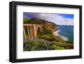 View Of The BIXby Creek Bridge, Big Sur, Ca-George Oze-Framed Photographic Print